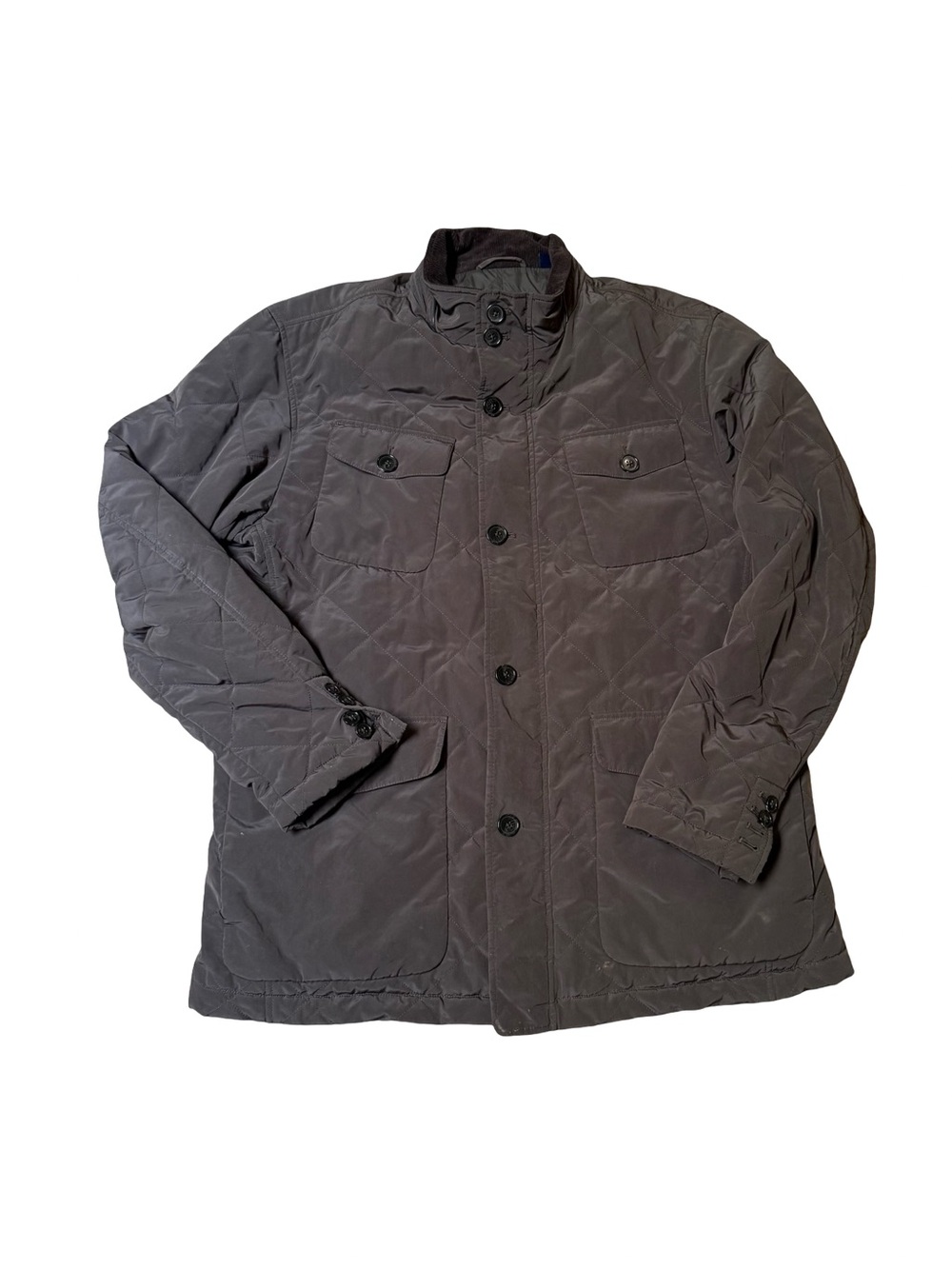 Faconnable Men's Quilted Button-Front Jacket - Dark Gray XL